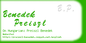 benedek preiszl business card
